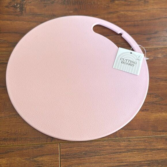 NWT Bullseye’s Playground Pink Orange Block Colorblock Cutting Board 8.5” Round - Picture 4 of 5